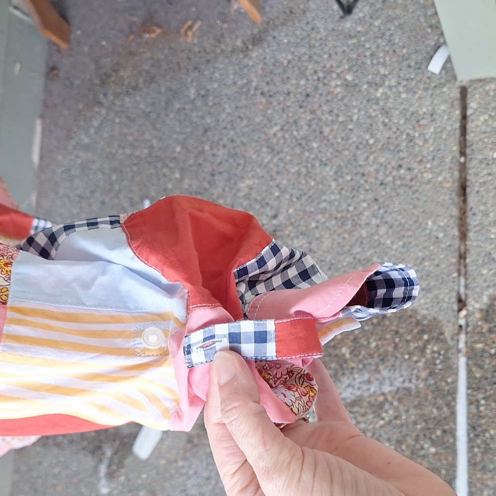 Land's End Colorful Patchwork Button-Up Shirt Siz… - image 6